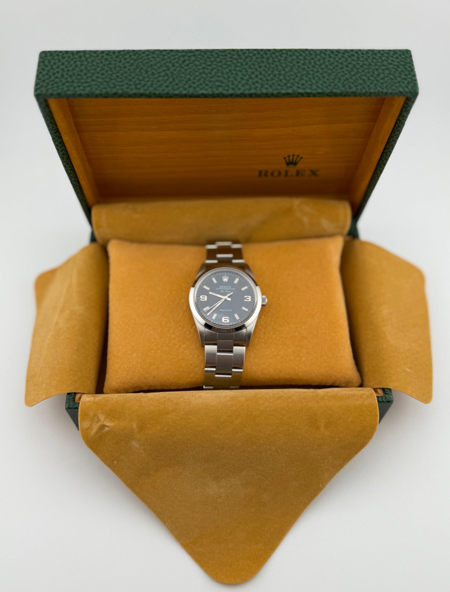 ROLEX - Air-King Oyster Perpetual Stainless Steel Rare Blue Arabic 14000(With Box)