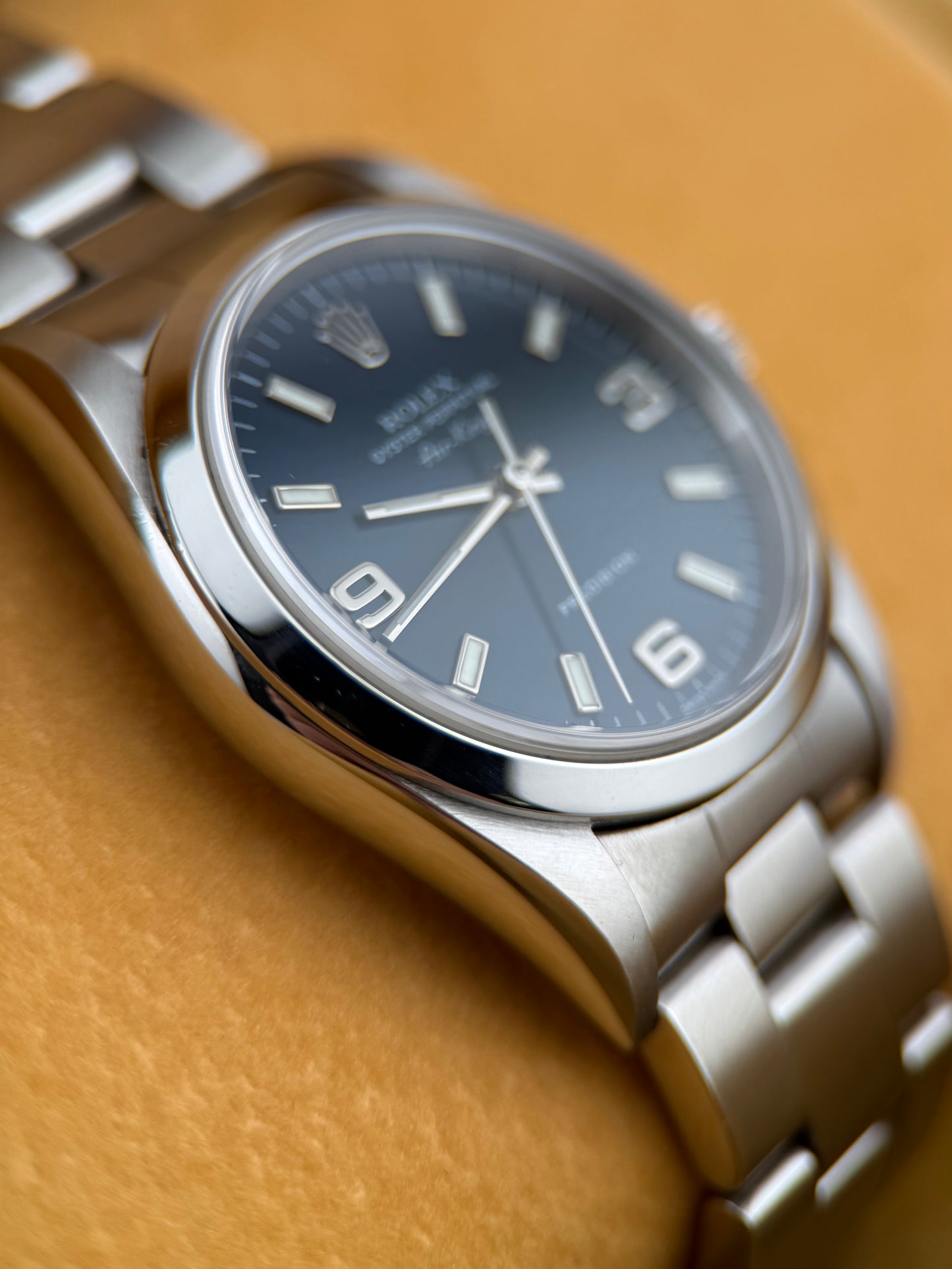 ROLEX - Air-King Oyster Perpetual Stainless Steel Rare Blue Arabic 14000(With Box)
